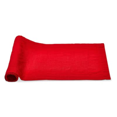 Threads Slub Runner Red - Cotton Table Runner, 72" x 14.5", Machine Washable, Perfect for Spring Decor
