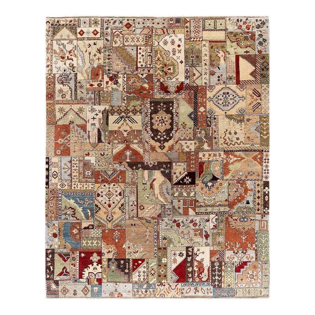 Patchwork One-of-a-Kind Hand-Knotted Area Rug, Beige - 8' 3" x 10' 3"