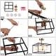 preview thumbnail 9 of 8, Modern 4-Light Black Gold Chandelier Square Semi Flush Mount Frosted Glass Ceiling Light for Kitchen - L13.5" x W13.5" x H13.5"