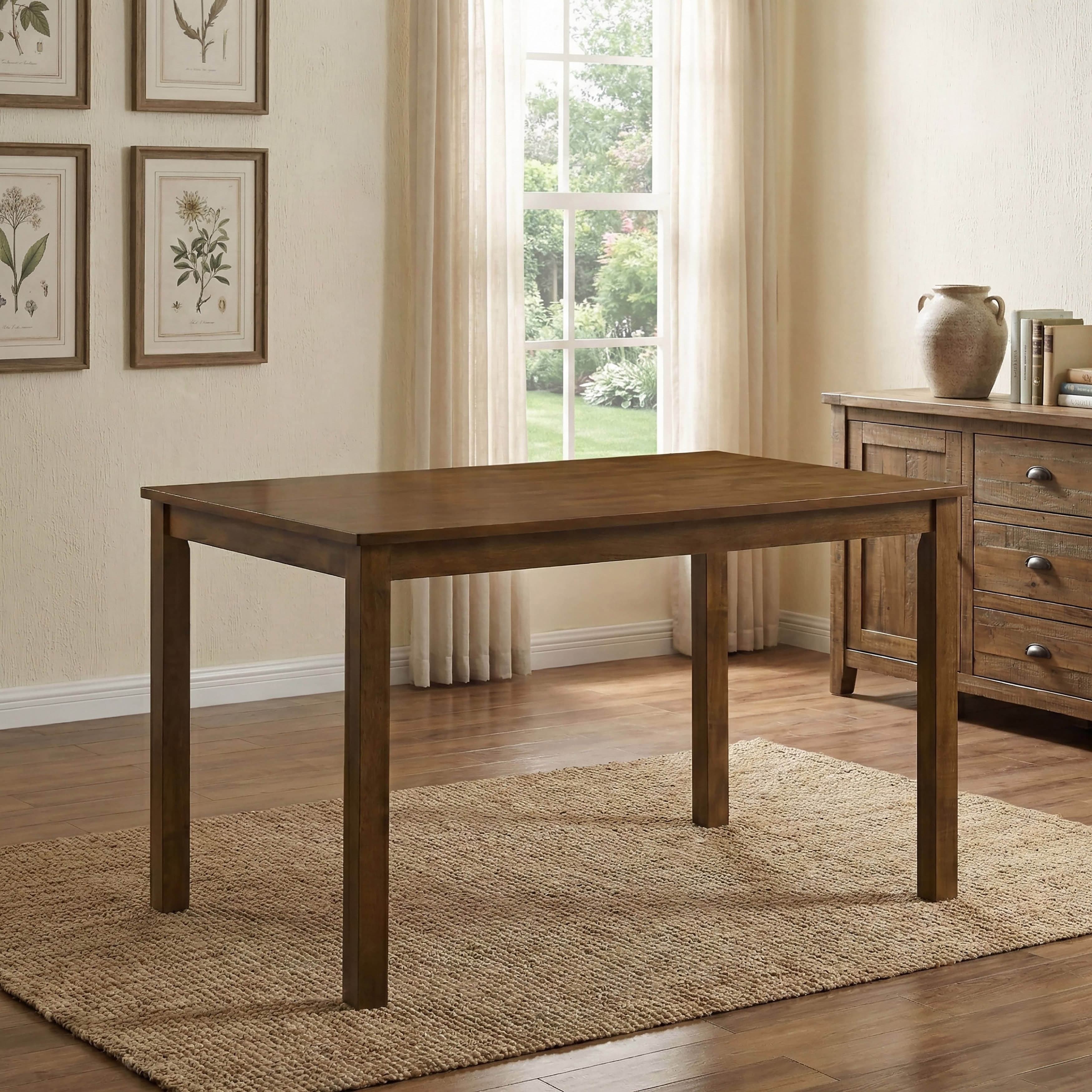 Furniture of America Vantura Modern Solid Wood Straight Leg Dining Table