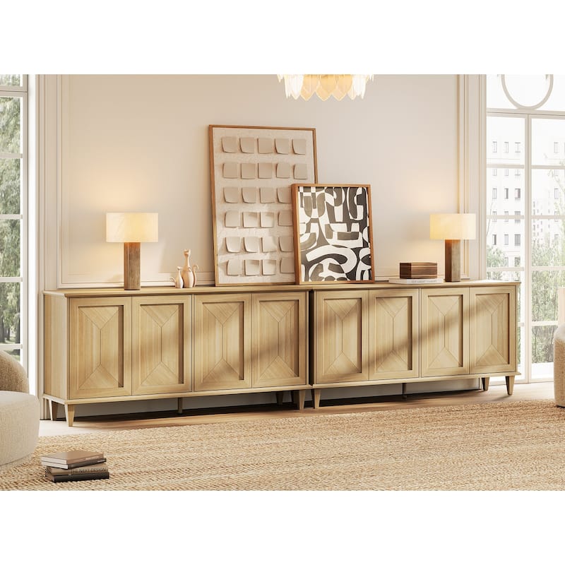Large Buffet Cabinet with Handcrafted Pop-Up Doors for Dining Room