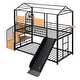 preview thumbnail 12 of 11, Twin Over Twin Metal Bunk Bed with Slide and Storage Stair