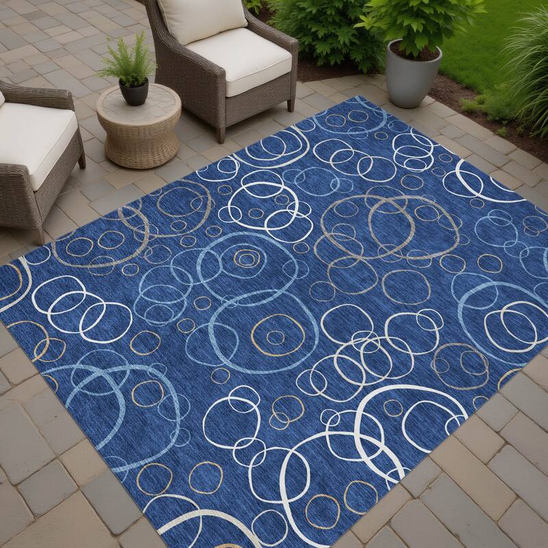Machine Washable Indoor/ Outdoor Contemporary Nexus Chantille Rug