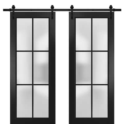 Sturdy Double Barn Door 36 x 80 Planum 2122 Matte Black 13FT