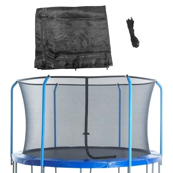 slide 2 of 5, Upper Bounce Trampoline Safety Net Fits 15 ft / 17 ft Round Trampolines using 8 Curved Poles