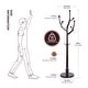 preview thumbnail 20 of 35, Rubberwood Freestanding Coat Rack, Entryway Coat Tree with Hooks - 74"H x 16.5"Dia