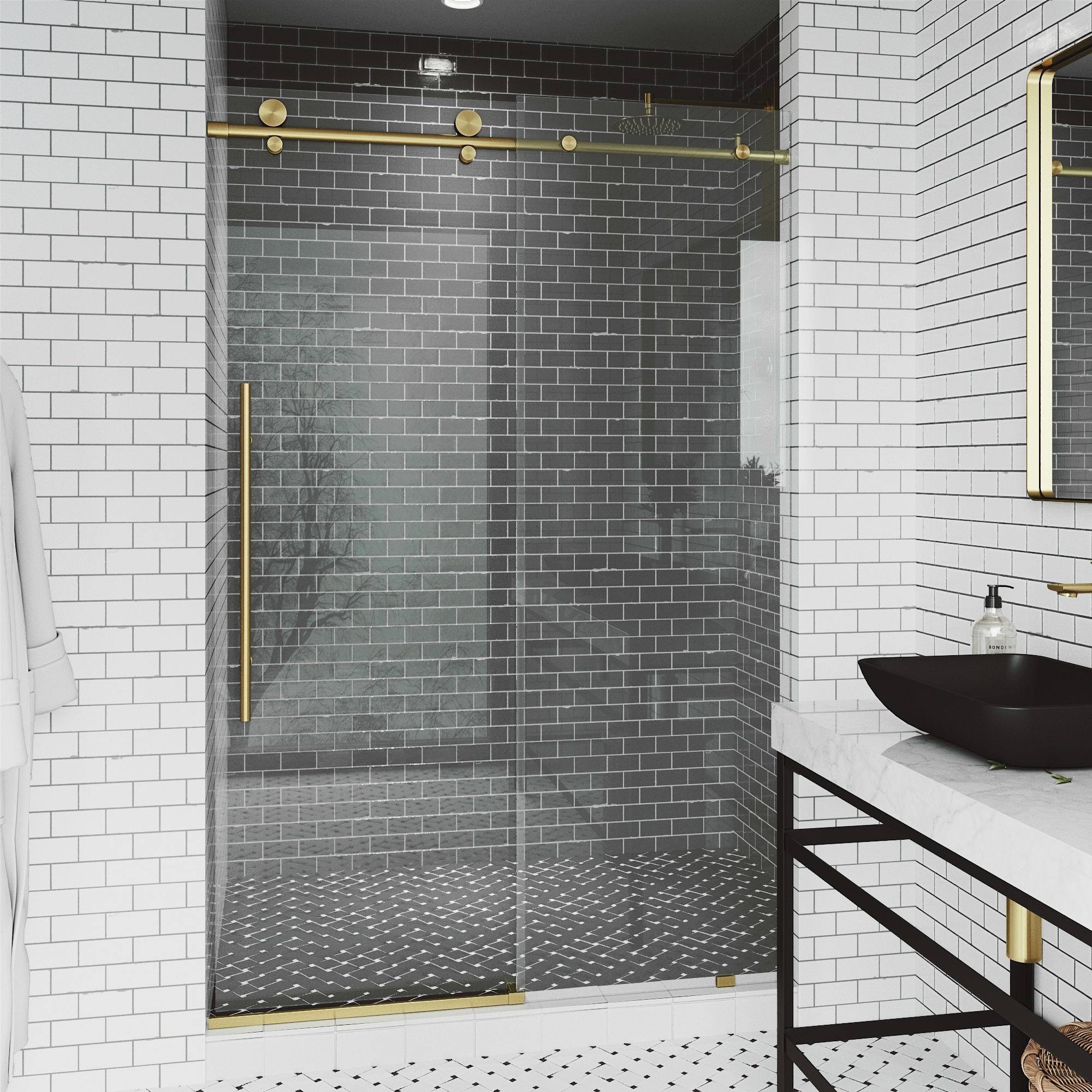 VIGO Elan E-Class Frameless Sliding Shower Door