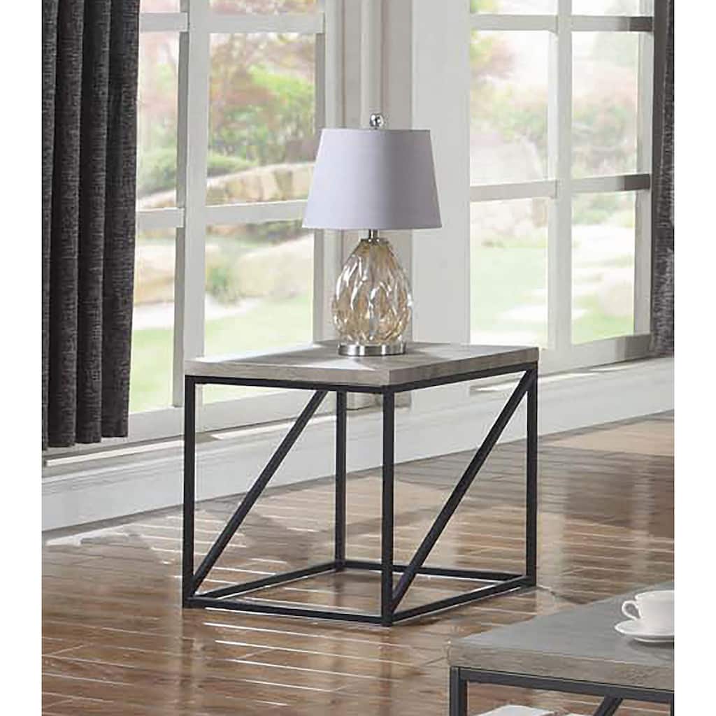 Montague Wood and Metal End Table