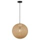 preview thumbnail 3 of 6, Kovacs P5570 Entwined 1 Light 16" Wide Pendant with Rattan Shade