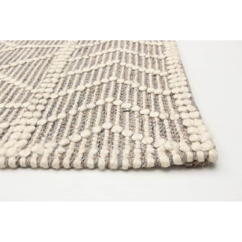 ECARPETGALLERY Braid weave Sienna Cream Wool Rug - 6'0 x 9'0