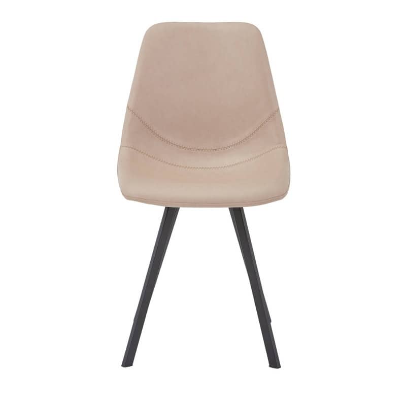 Markley Modern Ergonomic Leather Dining Chair with Black Steel Legs, Scratch-Resistant & Comfortable Kitchen Chair