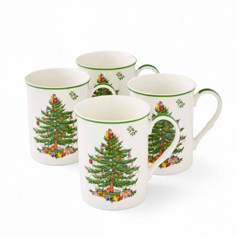 Spode Set of 2 Christmas Tree Stacking Mug - 12 oz - Multicolored
