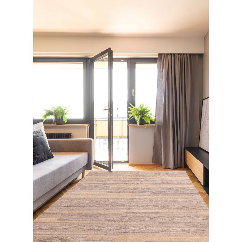 ECARPETGALLERY Hand-knotted Opulence Taupe Wool Rug - 8'5 x 9'11