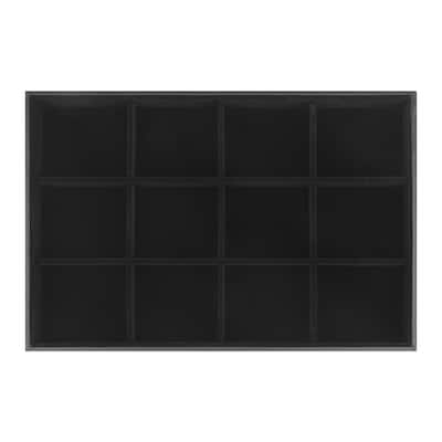 Velvet Jewelry Organizer Trays with Removable Dividers for Drawers, Jewelry Organizer Drawer Case Storage - Black