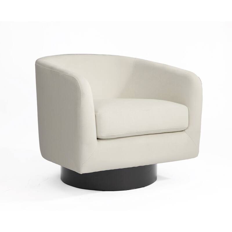 Velvet Low-Back Barrel Chair 360° Swivel Accent Armchair