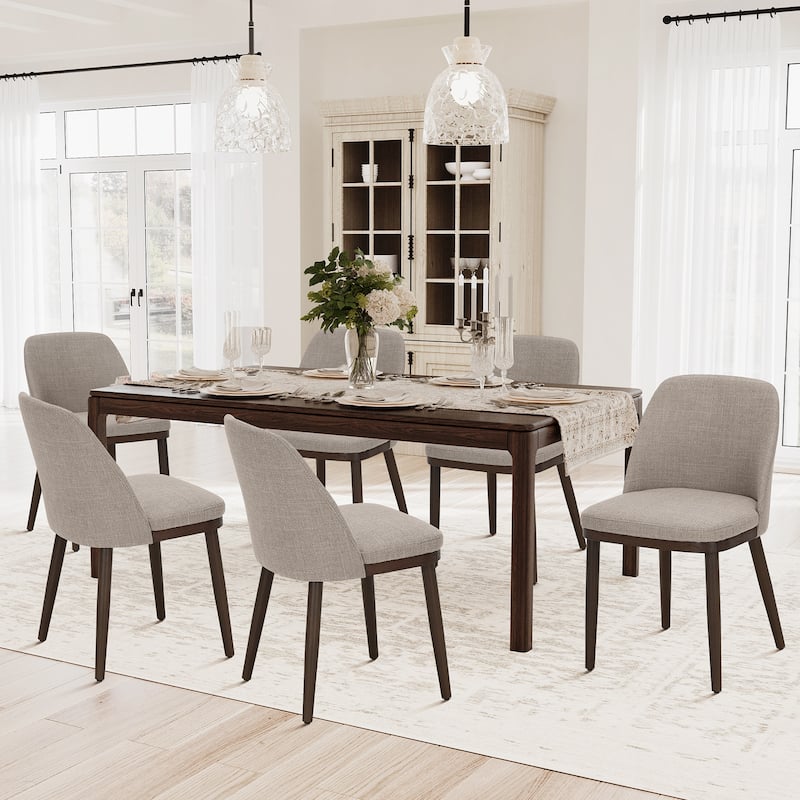 Set of 2 Upholstered Wood Dining Chairs for Dining Room, Restaurant
