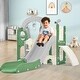 preview thumbnail 18 of 65, 5 in 1 Toddler Slide and Swing Set - Indoor & Outdoor Kids Playground Climber with Telescope - 71.6'' L x 56.3'' W x 45.2'' H