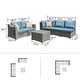preview thumbnail 4 of 16, Corvus Martinka 6-pc. Outdoor Grey Wicker Sectional Set