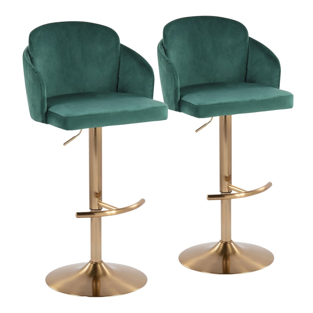 Porch & Den Dahlia Adjustable Bar Stool with Rounded T Footrest (Set of 2)