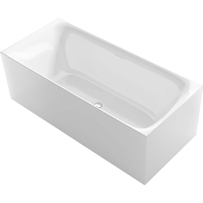 Sterling Unwind 67" Free Standing Acrylic Soaking Tub with Center - Non Slip White