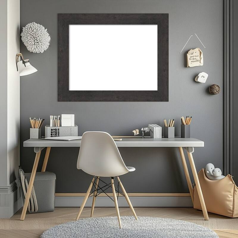 Amanti Art Rustic Plank Espresso Framed Dry Erase Magnetic Board