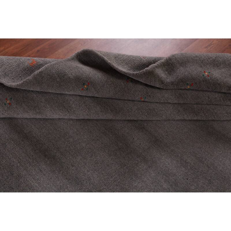 Hand Knotted Oriental 100% Wool Carpet Tribal Tribal Greys & Charcoal Gabbeh Area Rug - 10' 2'' X 8' 7''