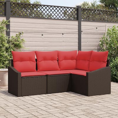 vidaXL 5 Piece Garden Sofa Set with Cushions - 70.3×48.6×27.2