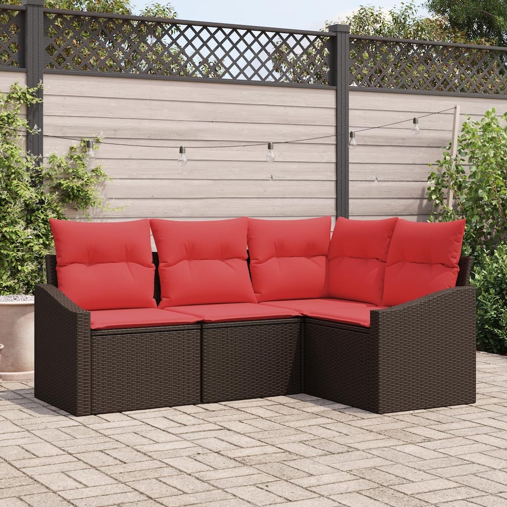 vidaXL 5 Piece Garden Sofa Set with Cushions - 70.3×48.6×27.2