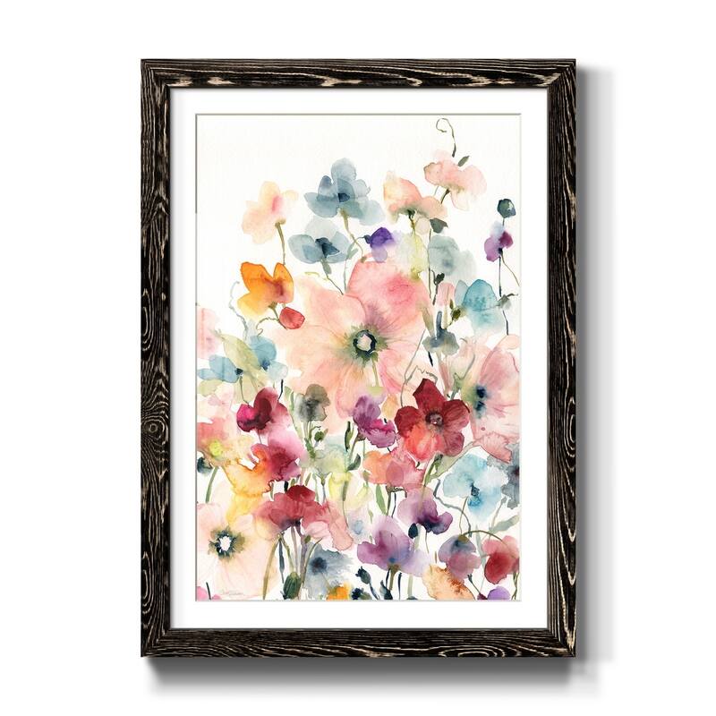 Poppies and Sweetpeas-Premium Framed Print - Ready to Hang