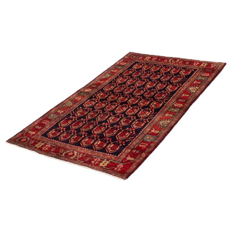 ECARPETGALLERY Hand-knotted Andelz Navy, Red Wool Rug - 4'6 x 7'4