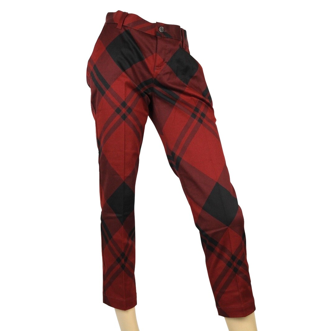 Gucci Check Print Holiday Red Black Cotton Elastane Capri Pants 326489 6059 On Sale Overstock 28895684 Click here to buy gucci striped jersey track pants at matchesfashion. gucci check print holiday red black cotton elastane capri pants 326489 6059
