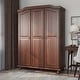 preview thumbnail 25 of 43, Palace Imports 100% Solid Wood Kyle 3-Door Wardrobe Armoire with Raised Panel or Mirrored Doors Mocha