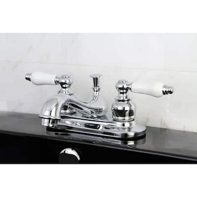 Kingston Brass Restoration Two-Handle 3-Hole Deck Mount 4 in. Centerset Bathroom Faucet