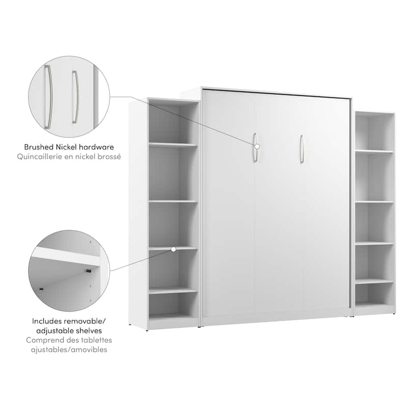 Claremont Queen Murphy Bed with Closet Organizers (105W) by Bestar
