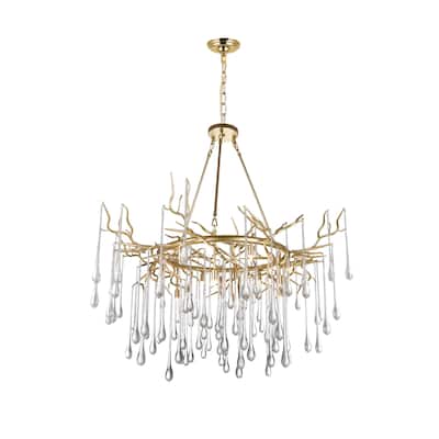 Anita 12 Light Chandelier With Gold Leaf Finish - Gold Leaf