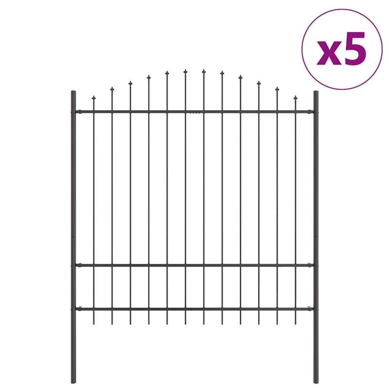 vidaXL Garden Fence Grey Powder-Coated Steel