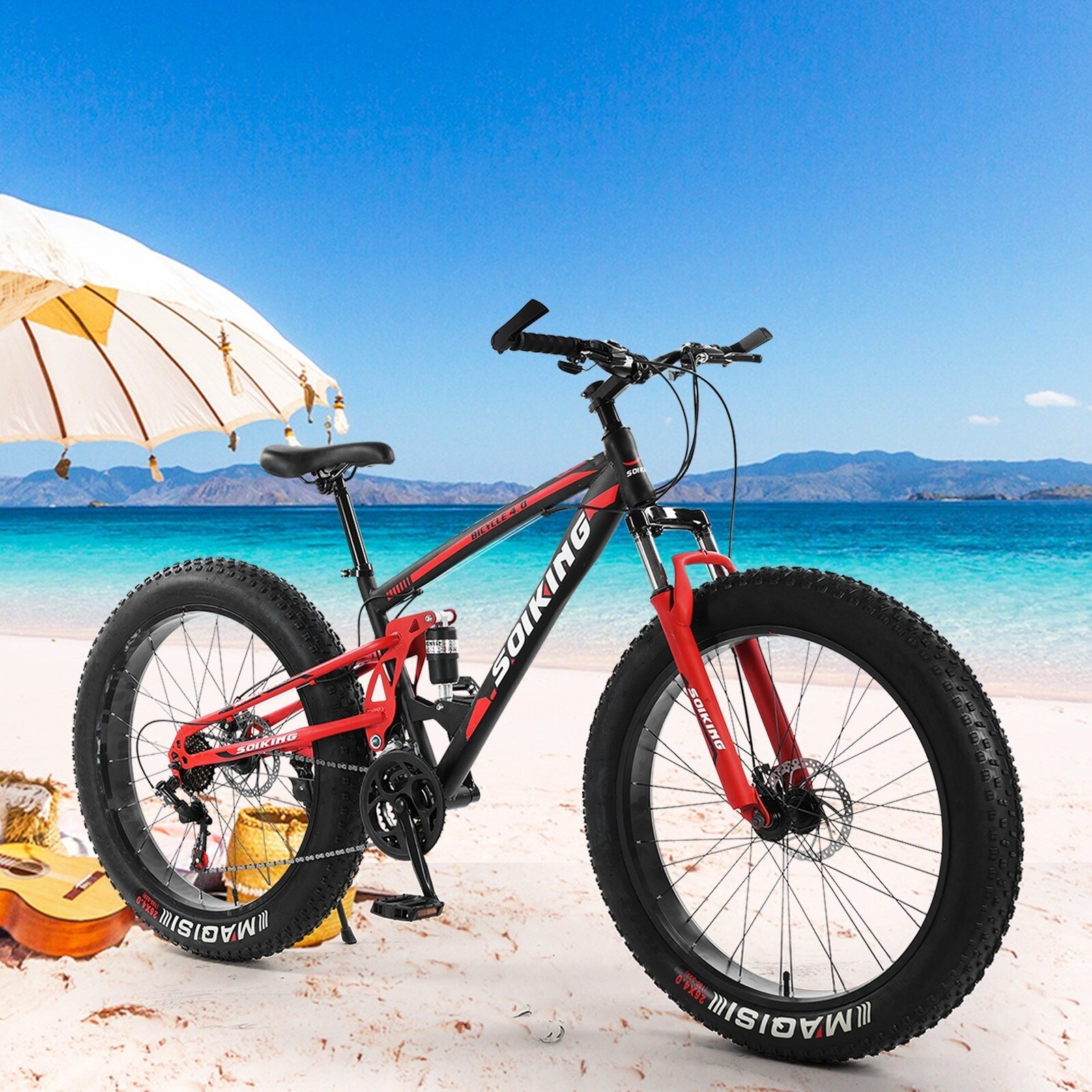 Fat Tire Mens Mountain Bike 17 Inch Medium High Tensile Frame Cycling Bed Bath Beyond 36207620