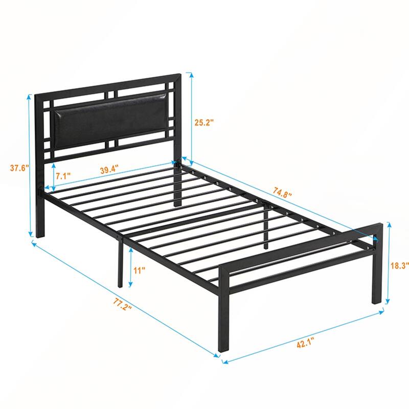 Twin Size metal bed Sturdy System Metal Bed Frame