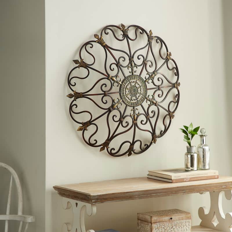 Metal Scroll Wall Decor - Brown - Roche River Decor