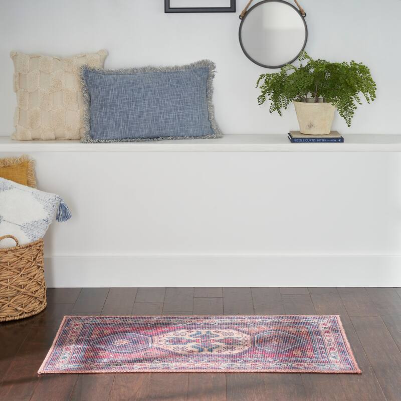 New Concept Washables Machine Washable Vintage Boho Medallion Area Rug - 2' x 3'9" - Rectangle