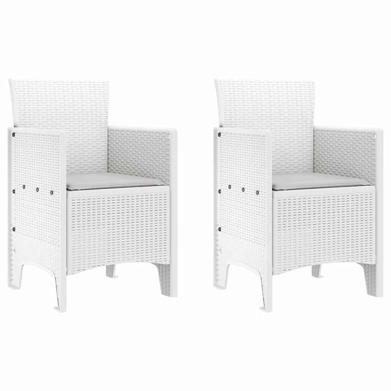 vidaXL Garden Chair 2/4 pcs Anthracite/Brown/White 53 x 49 x 85 cm PP - 53 x 49 x 85 cm