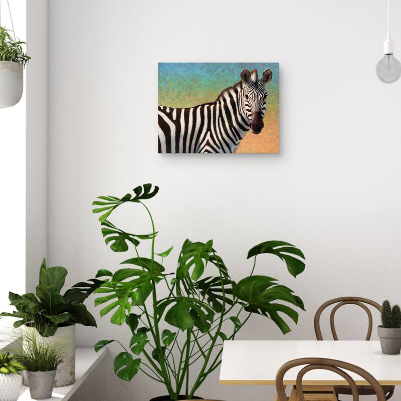 Portrait of a Zebra Canvas Art Print