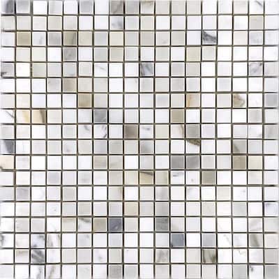 Apollo tile 12 x 12 Marmor Matte White Calacatta Marble Tile (5 sq ft/case) - 5 Pack