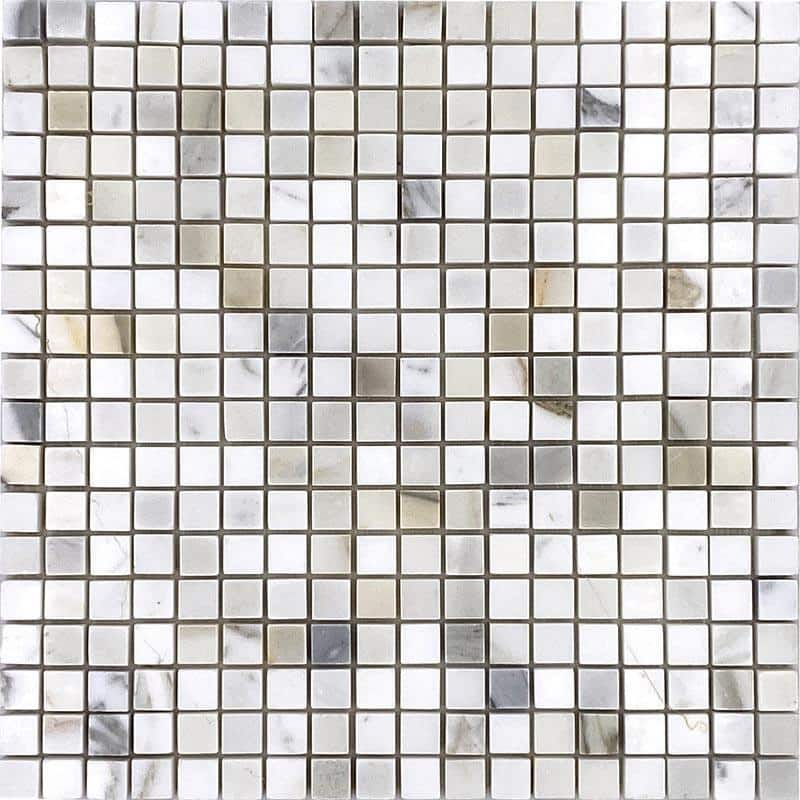 Apollo tile 12 x 12 Marmor Matte White Calacatta Marble Tile (5 sq ft/case) - 5 Pack