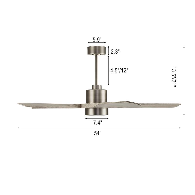 WINGBO 54" and 64" 5 ABS Blades DC Motor Indoor Ceiling Fan with Light & Remote