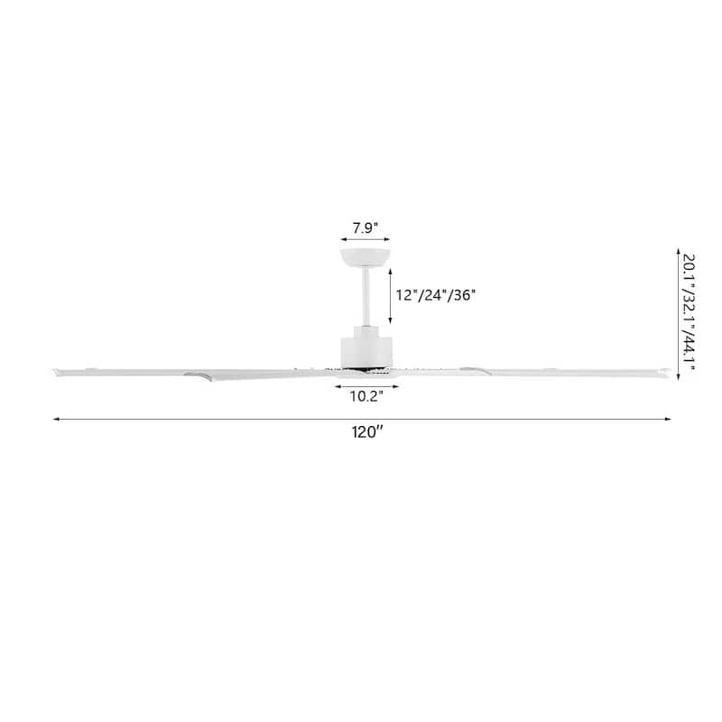 84 in. 96 in. 9 aluminium blades DC Motor Indoor Ceiling Fan & Remote - 120 - White