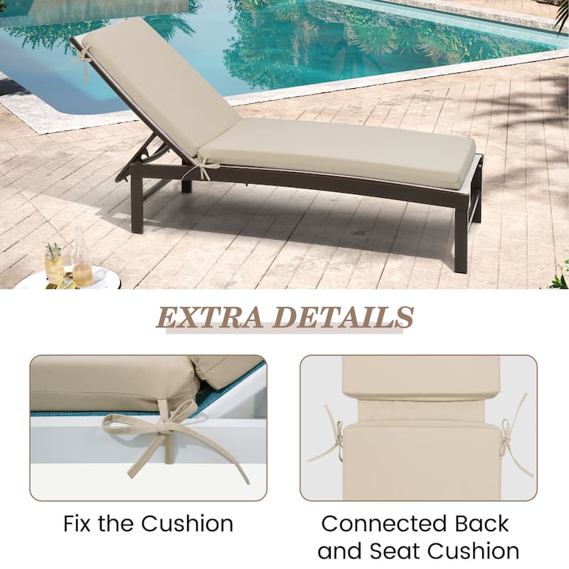 Pellebant Outdoor Patio Chaise Lounge Cushion