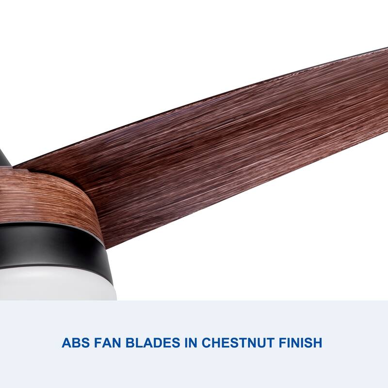 42" YUHAO Farmhouse Rustic LED Ceiling Fan with Brown Wood Grain ABS Blades and Remote Control
