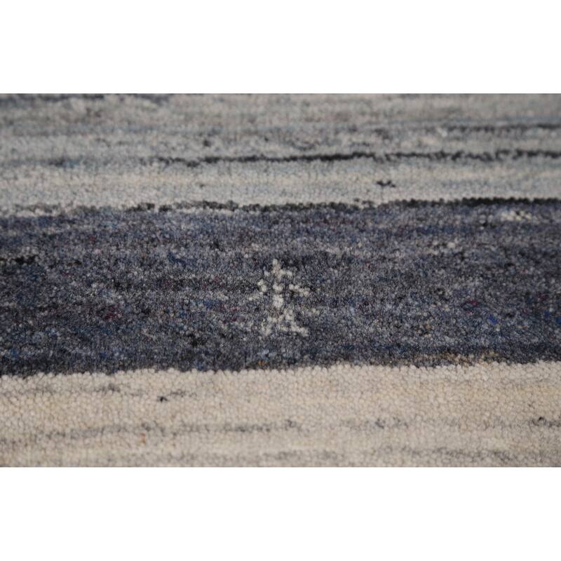 Tribal Gabbeh Indian Area Rug Hand-Knotted Wool Carpet - 5'2" x 7'6"