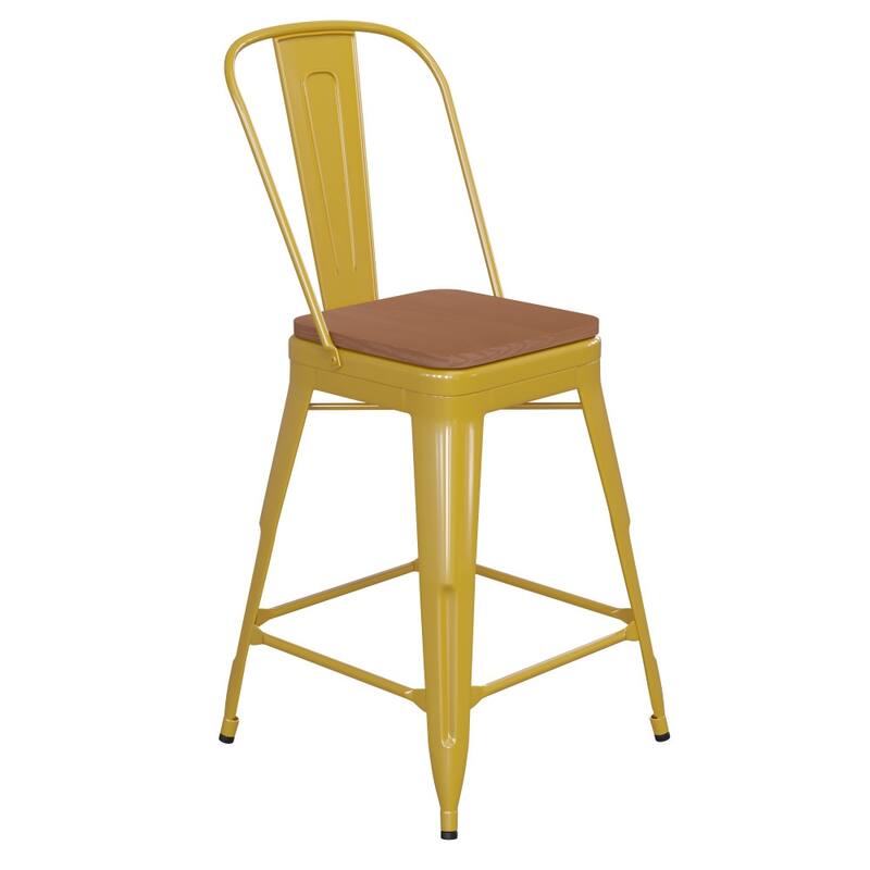 All-Weather Commercial Counter Stool with Removable Back & Poly Resin Seat